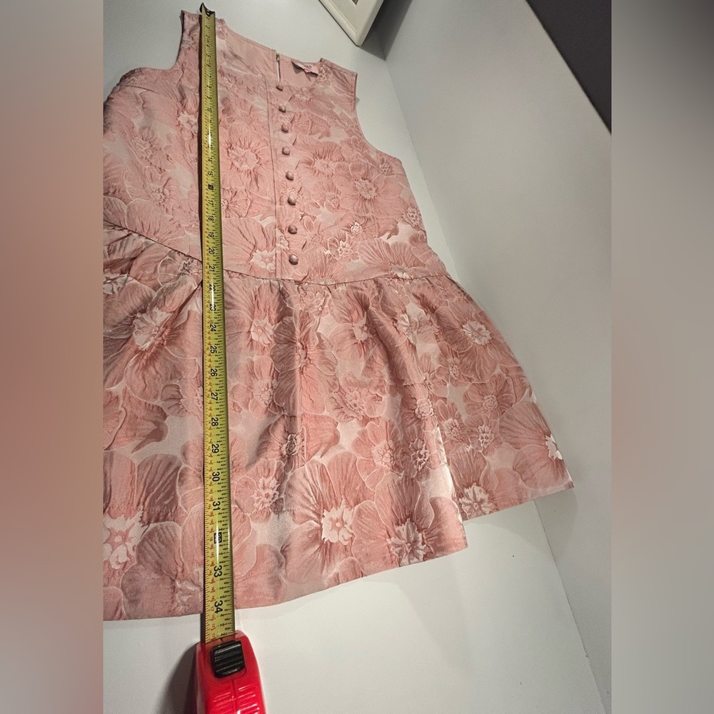 Entro Floral Dress Small Pink Jacquard Fit Flare Lined Sleeveless Boutique - Picture 8 of 12